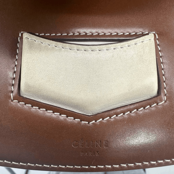 Celine 2016 Phoebe Philo Trotteur Crossbody Flap Bag Two Tone Beige Brown - Picture 16 of 16